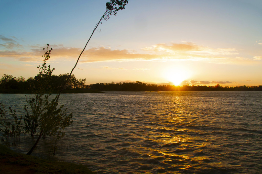 Sunset over Menindee Lakes, Outback NSW Australia