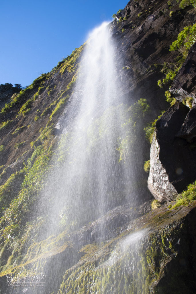 Waterfall Milford Sound South Island New Zealand