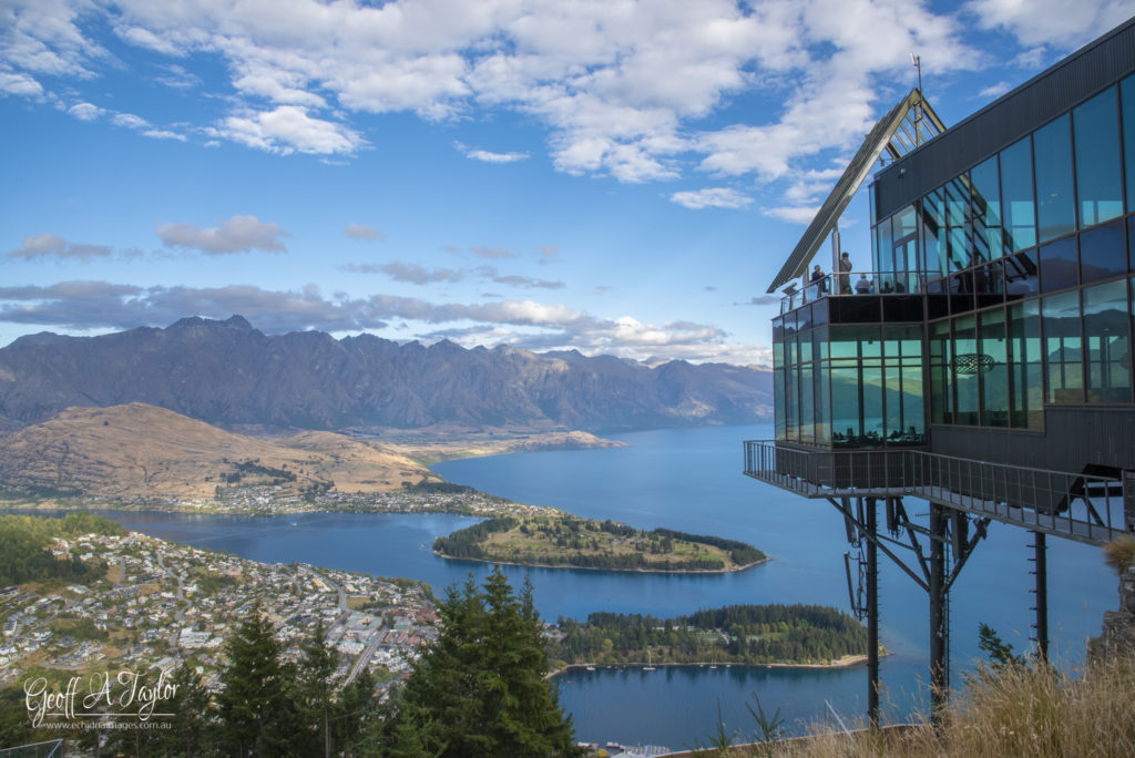 Lake Wakatipu from above Queenstown South Island New Zealand