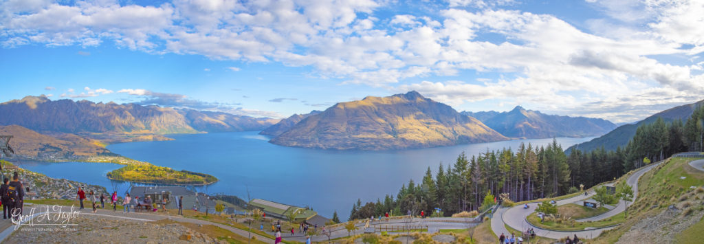 Lake Wakatipu from above Queenstown New Zealand